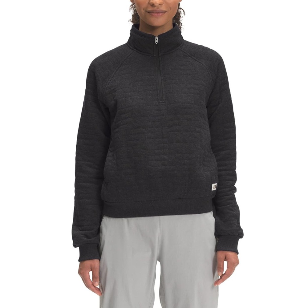 The North Face Gray Women's Longs Peak Quilted ¼ Zip TNF Pullover Sweater Jacket